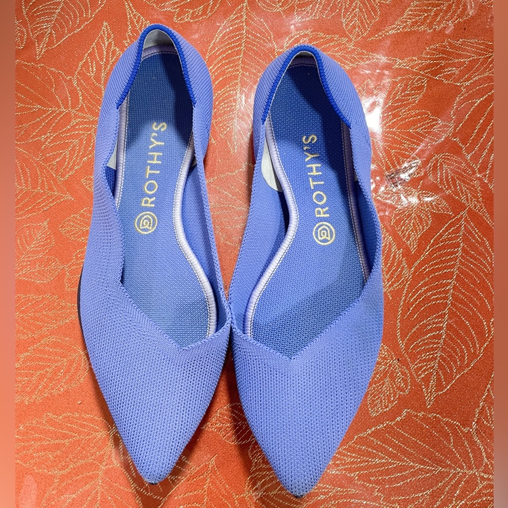 Rothy's The Point Periwinkle Knit Classic Ballet Flats
